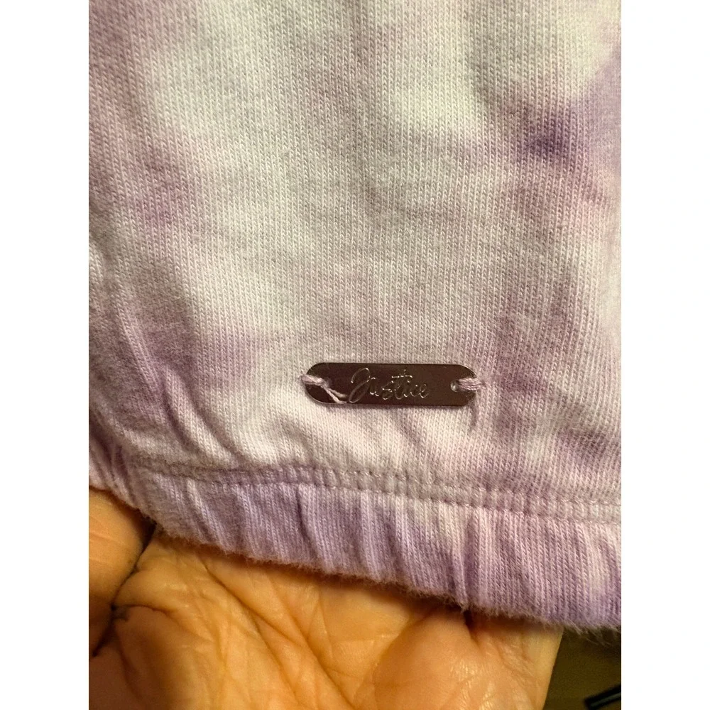 Justice Purple Tie Dye Button Up Polo Sz L YOUTH (12-14)